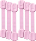 Bates- Child Safety Strap Locks, 6 Pack, Pink, Baby Cabinet Locks