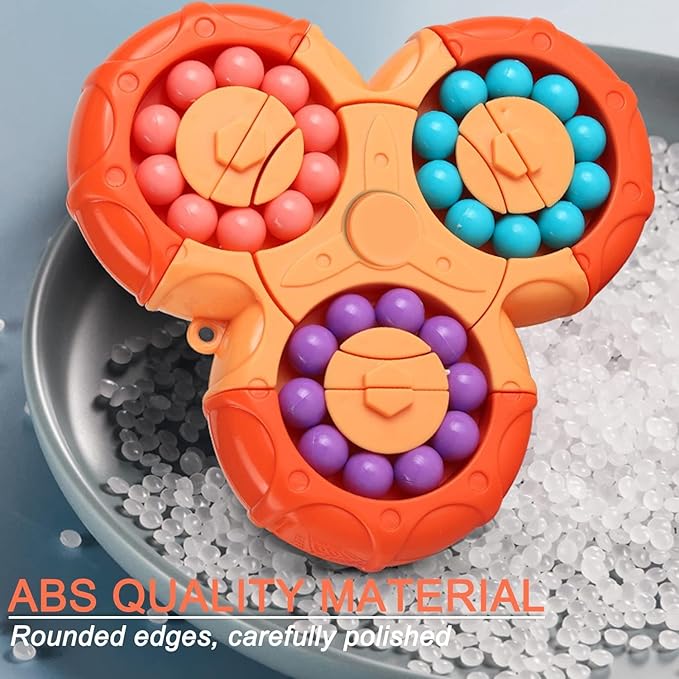 Stocking Stuffers Gift for Kids,YUDANSI Magic Bean Puzzle Toys, Rotating Fidgets Magical Cube Fingertip Toy, Gift for Boys Girls Age 3+, 5-7, 8-12, Brain Teaser Puzzle Toys for Teens Adults