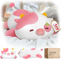 Mewaii Cute Strawberry Cow Plush Pillow, Kawaii Plushies Strawberry Cow Stuffed Animals, Squishy Plushies, Cuddle Plush Pillow for Kids & Girls (13 Inch)