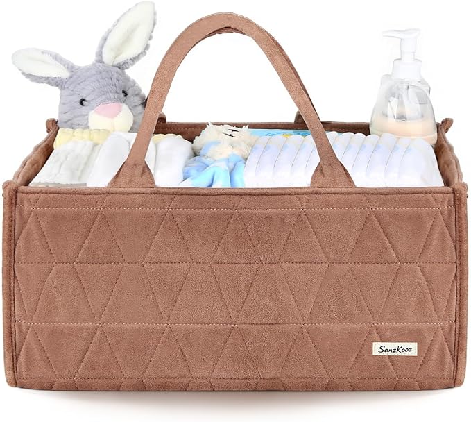 Diaper Caddy Organizer, Quilted Caddy Organizer with Handle, Car Caddy Organizer For Diaper and Wipes, Nursery Storage Basket, Baby Shower Gifts, Registry Search, Newborn Essentials Must Have
