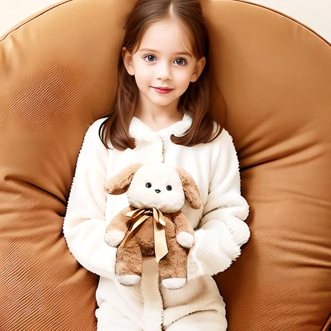 uoozii Warmable Dog Stuffed Animal - Microwavable 12" | 2 Pounds Unscented Weighted Stuffed Animals Non-Shedding Dog Plush Coolable & Heatable Warm Gifts for Kids & Adults