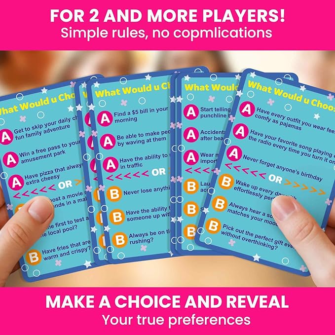 QUOKKA Fun Card Game for Teens, Kids & Adults – Fun Party & Family Board Game | What Would You Chose Challenges | 500+ Hilarious Icebreaker Questions for Friends, Family Nights, Travel & Sleepovers