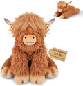 24" & 4.5lbs Highland Cow Stuffed Animal, Sitting & Laying Weighted Stuffed Animals, Cuddly & Soft Weighted Highland Cow Plush for Adults & Kids, Highland Cow Gifts for Christmas & Valentine’s Day