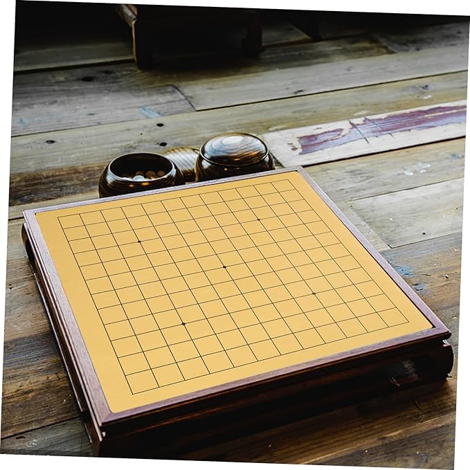 KICHOUSE 2Pcs Portable Wooden Go Chess Board Double Sided Educational Chessboard Lightweight Folding Design for Easy Travel Craftsmanship for Endless Fun