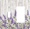 Purple Lavender Rustic Wooden Flowers Floral Plant Outlet Covers 1 Toggle 1 Rocker Combination Decorative Wall Plate Electrical Switch Plates Light Switch Cover Plate for Farmhouse Living Room Decor