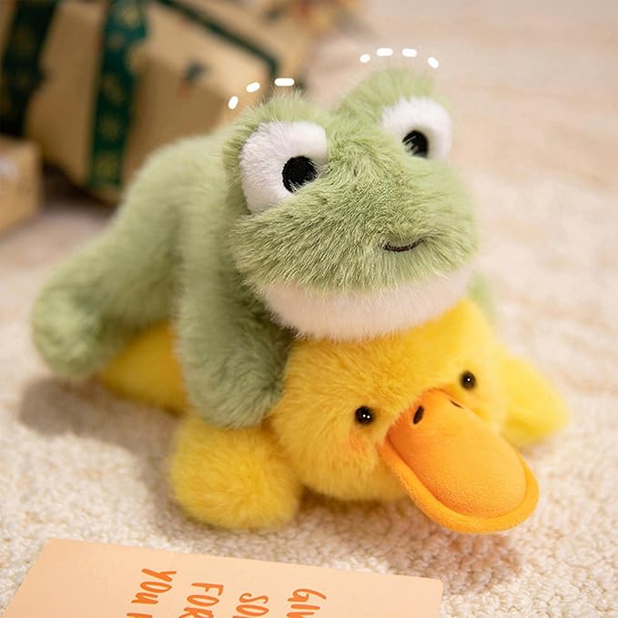 PEACH CAT Frog Stuffed Animal 7.8" Cute Plushies Small Plush Toys Gifts for Kids Green