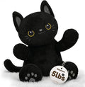 BRICHOEE 5lbs Weighted Stuffed Animals, Black Cat Plush Calming Weighted Black Cat Stuffed Animals, Cute Plush Toy Sensory Plushie Pillow Birthday Gifts for Adults Baby Kids Boys Girls