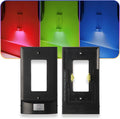 1 Pack - SnapPower Multi-Color GuideLight – Outlet Cover RGB Lights, Customizable Ambient Lighting/Mood Lighting for Home, Kitchen, Gaming Room, Kids Bedroom, Nursery, Holiday Decor (Black, Decor)