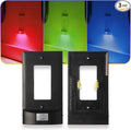 3 Pack - SnapPower Multi-Color GuideLight – Outlet Cover RGB Lights, Customizable Ambient Lighting/Mood Lighting for Home, Kitchen, Gaming Room, Kids Bedroom, Nursery, Holiday Decor (Black, Decor)