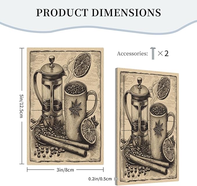 Light Switch Cover Beige Vintage Rustic Coffee Beans Spice Decorative Switch Plates 1 Gang Blank No Device Outlet Covers Electrical Wall Plates for Kitchen Coffee Bar Decor