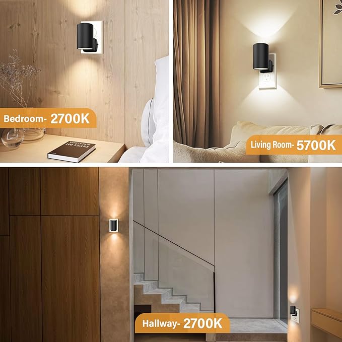Night Lights Plug into Wall: ETL Certified Soft White 2700K Dusk to Dawn Sensor Dimmable LED Plug in Night Light for Hallway Bedroom Stairway Wall Socket - Modern Night Light for Kids (2 Pack)