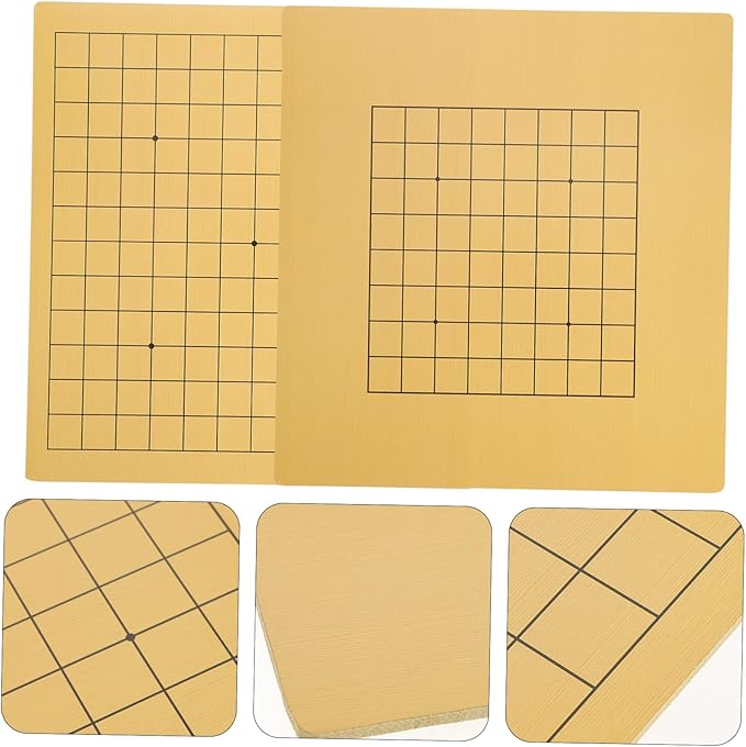 INOOMP 2Pcs Double-Sided Wooden Go Chessboard Set for Boys and Girls and Adults Portable Folding Go Game Board Educational Accessories for Travel and Family Fun