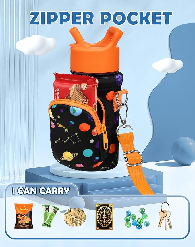 Miss Adola Water Bottle Carrier with Strap - Insulated Kids Water Bottle Holder for Boys Girls Bottle Bag for 10-18Oz