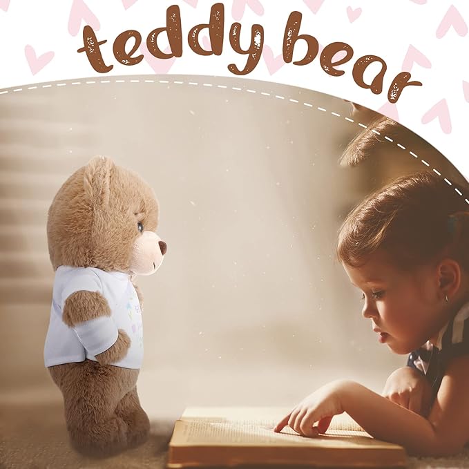 Deekin Get Well Soon Gifts for Kids Injured Recovery Bear Stuffed Animal Gifts Bear for Kids Adult with Broken Arm After Surgery Soft Bandage Plush 10 Inches(Brown,Arm Injury)