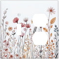 Wallplates Spring Floral Pink Wildflower Leaves Plants 1 Toggle 1 Duplex Switch Plate Electrical Gfci Faceplate Decorative Light Switch Covers For Home Bed Room Decor