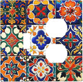 Wallplates Colorful Mexican Talavera Vintage Boho Floral 1 Toggle 1 Duplex Switch Plate Electrical Gfci Faceplate Decorative Light Switch Covers For Farmhouse Cabin Decor