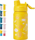 Fijinhom 12 oz Kids Water Bottle, 2-in-1 Stainless Steel Vacuum Insulated Water Bottle for Toddler, Leak Proof Spout & Straw, Double Wall Thermal Flask for Boys&Girls, School, Outdoor, Travel (Ocean)