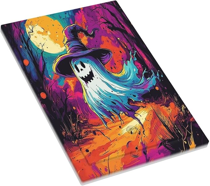 Light Switch Cover Plate Ghost Colorful Forest Moon Dead Tree 1 Gang No Device Blank Electrical Wall Plates Faceplate Decorative Switch Plate For Nursery Kids Room Decor