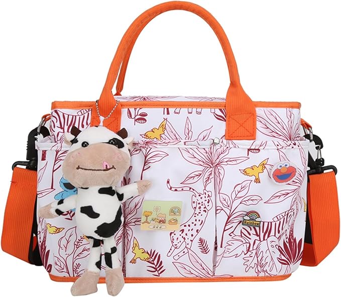 Universal Stroller Organizer with Double Bottle Holder, Fits For All Baby Strollers,6 Colors, Big Capacity (Pink Leopard)
