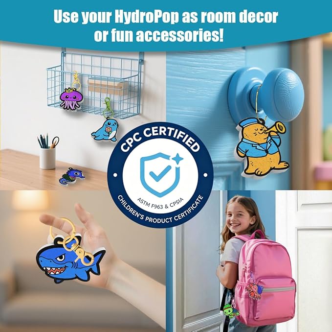 WurLoo 3D Art Kit - Aqua Puffs Ocean Panl,Mess-Free Craft for Kids, DIY Color & Inflate Activity, Travel Toys & Creative Gifts for Girls and Boyd Ages 4, 5, 6, 7, 8, 9, 10