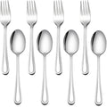 LIANYU 8-Piece Toddler Utensils Set, Stainless Steel Kids Silverware Set, 4 Kids Spoons and 4 Toddler Forks, Children Child Flatware Cutlery for Home Preschools, Dishwasher Safe