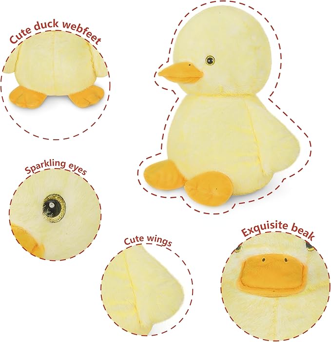 Niuniu Daddy 14" | 3.5 Pound Duck Weighted Plush Stuffed Animal, Heavy Duck Pillowfort Toys for Kids Adults, Weighted Beads for Plush Animals Body Pillow for Presents Birthday Christmas Holiday