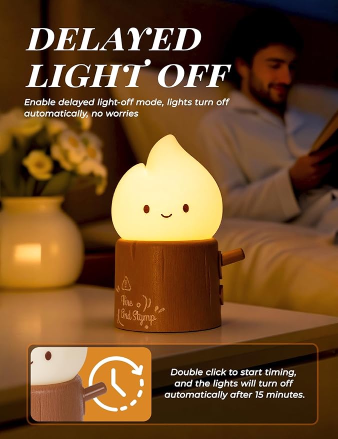 Cute Silicone Candle with White Noise - Flameless LED Candle with Timer, Flickering Candlelight & Night Light, Soothing Sound Machine for Sleep, Relaxation, Bedroom, Gifts