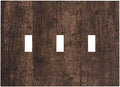 Brown Dark Wood Plank Rustic Vintage Print Decorative Switch Plates 3 Gang Wall Plate Triple Toggle Light Switch Cover Faceplate Electrical Wall Panels for Farmhouse Home Decor