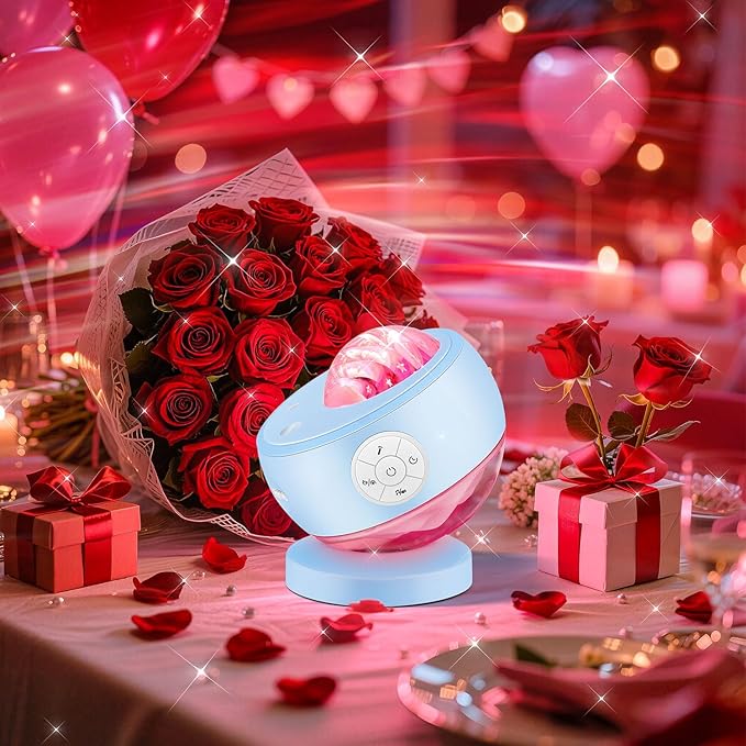 Staryou Iceberg Northern Lights Projector, White Galaxy Projector with Bluetooth Speaker & 15 White Noise, Aurora Light with Detachable Base, 300+ Light Modes, Ideal Gift & Bedroom Decor
