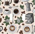 Whimsical Coffee Shop Double Toggle Switch Cover - 2-Gang Standard US Size Vintage Coffee Pattern Light Switch Covers, Café Culture Espresso for Dining Room Decor