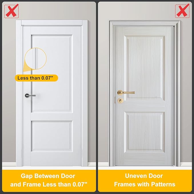 Rerishom 2 Pack Door Lock Withstand 800 lbs for Inward Swinging Door,Door Reinforcement Lock with 8 Screws to Prevent Unauthorized Entry, Pin Tumbler for Extra Home Security and Privacy