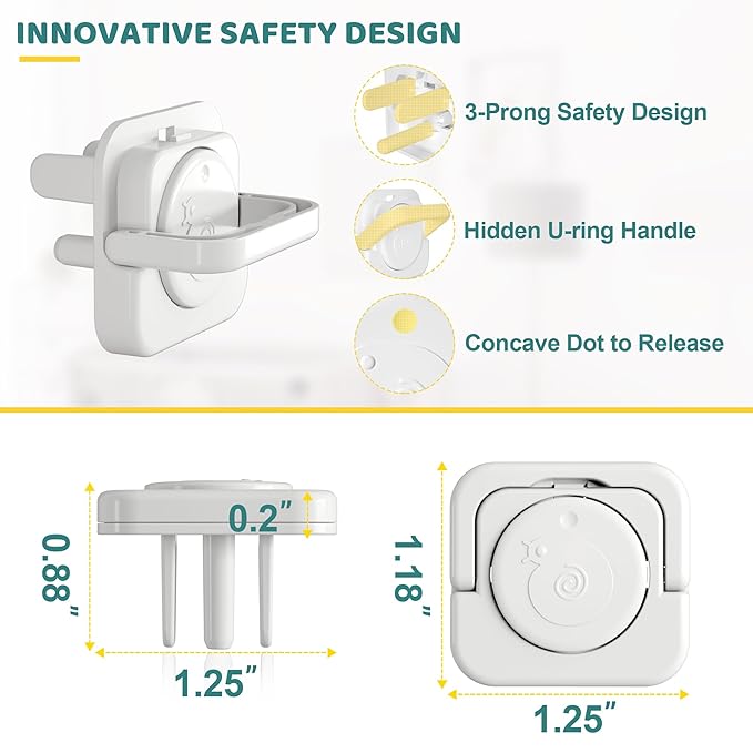 4our Kiddies 45 Pack Outlet Covers Baby Proofing, Baby Proof Plug Covers with Hidden Pull Handle for Child Safety, Electric Socket Covers, Plug Protectors to Prevent Power Shock(White)