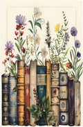 Plant Floral Books Colorful Flower Light Switch Cover Plate 1 Gang No Device Blank Electrical Wall Plates Faceplate Decorative Switch Plate Covers for Kids Room Bedroom Decor