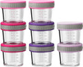 Sursip Glass Baby Food Storage Containers, 4 oz Small Mason Jars with Lids, Airtight for Baby Puree Containers, Juice, Milk, Yogurt, Overnight Oats, Mini Toddler Snack Cups - 8 Pack