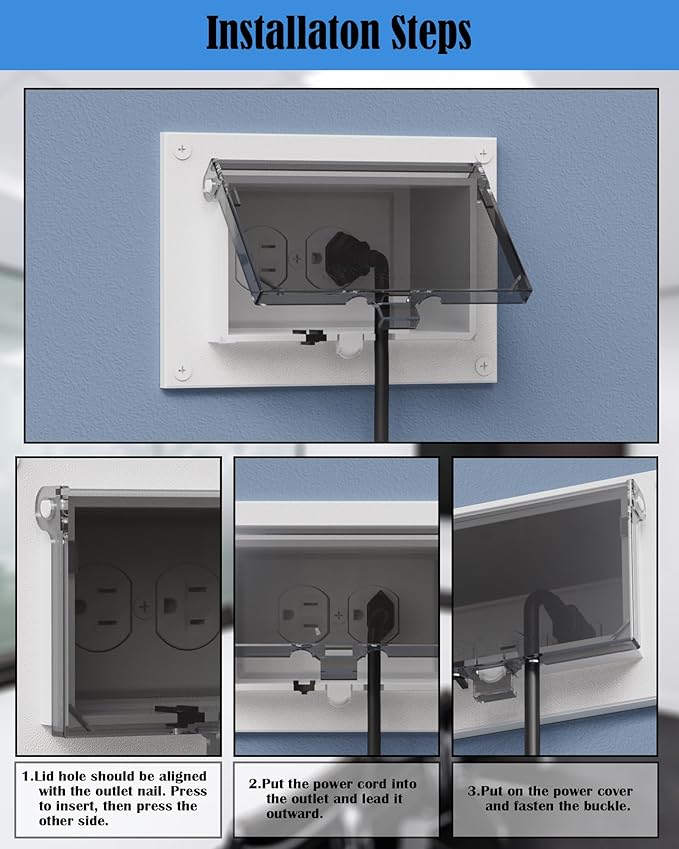 Type 3r Enclosure Cover, DBHC-1 Outdoor Outlet Cover for Wet Locations (Horizontal), Electrical Box Replacement Cover for DBHS1C/DBHR1C/DBHM1C/DBHR141C in Box Electrical Outlet Box - Clear(1-Pack)
