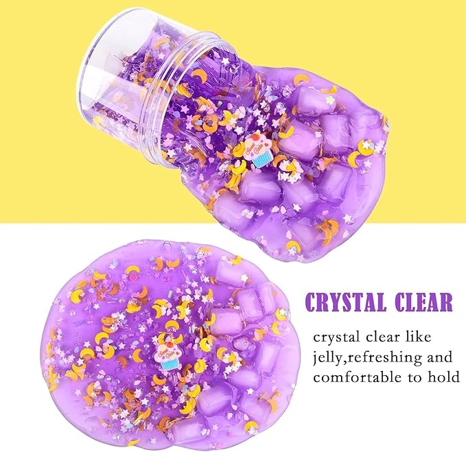 12 Pack Slime Kit, with 4 Butter Slime, 4 Jelly Cube Crunchy Slime and 4 Cloud Slime, Soft and Non-Sticky, DIY Stress Relief Toys for Girl and Boys, Birthday Gift, Party Favor, Classroom Reward