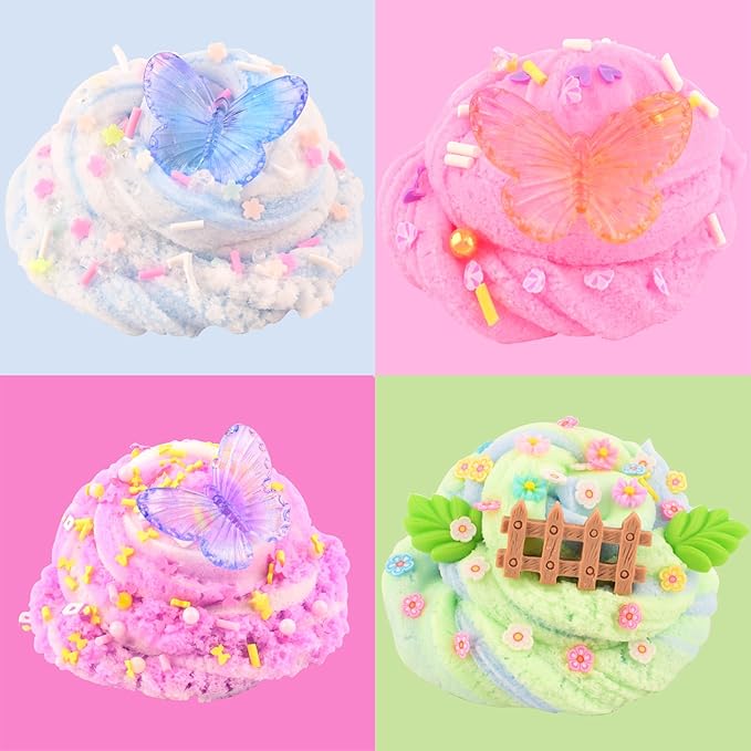 6 Pack Cloud Pink Slime Kids, Slime kit for Girls Ages 8-12, Toys for Girls and Boys, for Kids Set Party kit Goodie Bag Stuffers, Girl Birthday Gift Cute Stuff