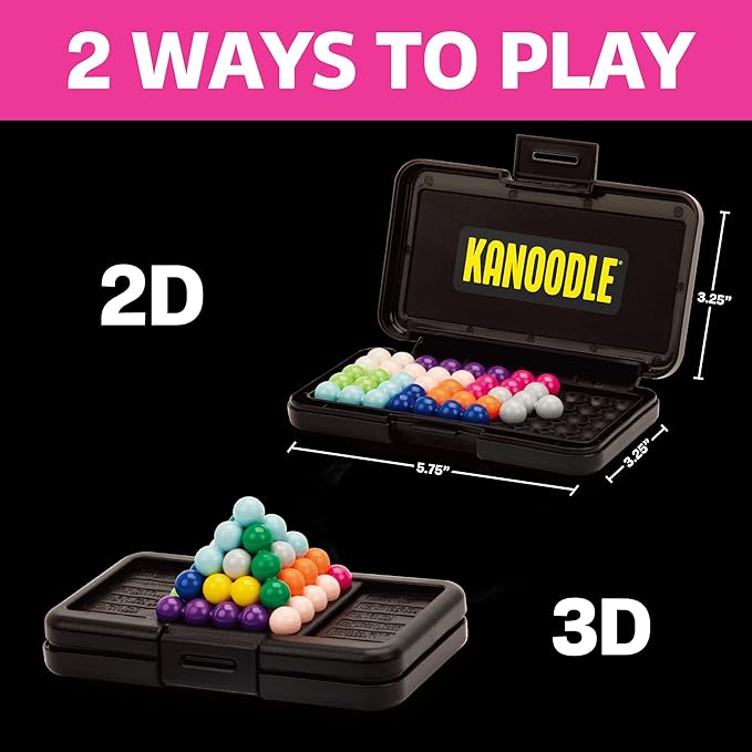 Educational Insights Kanoodle - Original 3D Brain Teaser Puzzle,Single Player Mind Challenge Toys,Handheld Travel Games,Challenging Logic Puzzles and Gifts for Kids,Teens & Adults Ages 7+,(Pack of 2)