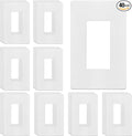ENERLITES Screwless Decorator Wall Plates Child Safe Outlet Covers, Size 1-Gang 4.68" H x 2.93” L, Unbreakable Polycarbonate Thermoplastic, SI8831-W-40PCS, Glossy, White (40 Pack)