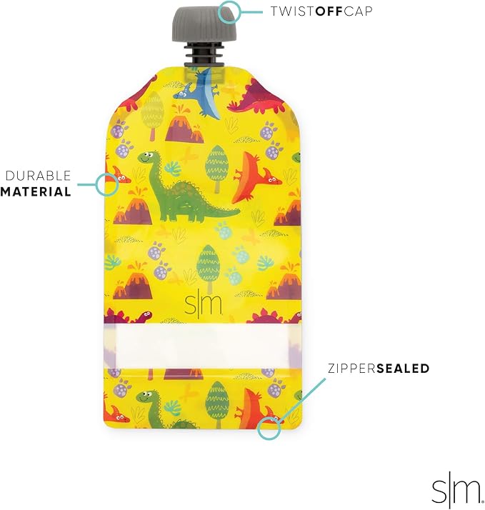 Simple Modern Reusable Baby Food Pouches for Toddlers | BPA Free Plastic, Food Safe, Freezer Safe | Refillable for Applesauce Yogurt & Puree Squeeze Pouch | | 5oz | Assorted, 10 Count (Pack of 2)