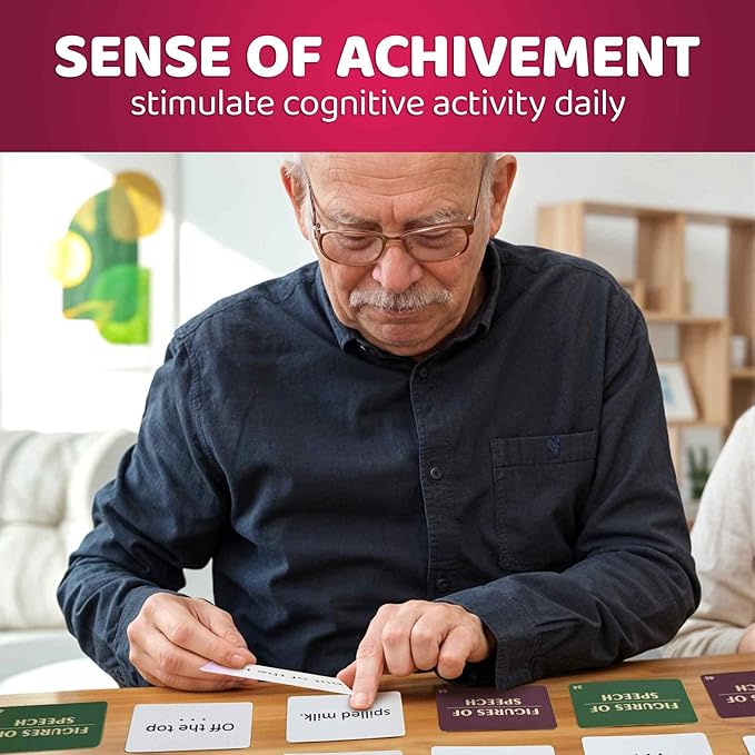 QUOKKA Elderly Memory Games for Seniors – 202 Cards for Alzheimer's or Dementia Activities – Expression Brain Card Games for Seniors with Dementia – 2 Levels, Visual Clues, Premium Gift Box