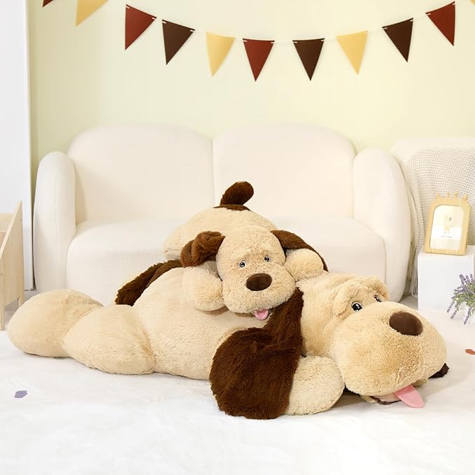 MaoGoLan Giant Dog Plush,31" Large Stuffed Animal Dog, Fluffy and Cuddly Stuffed Puppy Stuffed Animal Throw Pillow Toy Birthday for Girls Kids