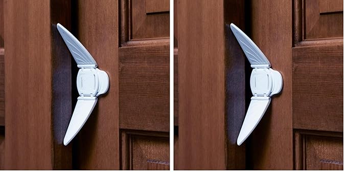 Toddleroo by North States - Sliding Door & Window Lock for Baby Proofing: Sliding Door Lock for Child Safety - White (Pack of 2)