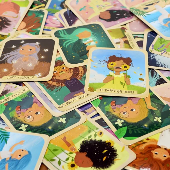 Menique Brilla Memory Matching Game – Spanish Edition – 80 Cards (40 Pairs) with Positive Affirmations for Brave Girls – Mindful Matching Game in Spanish for Confidence and Self-Love