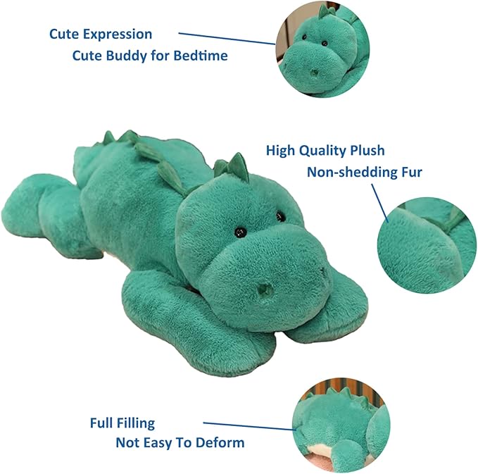 Doireum Weighted Stuffed Animals, 3.3 lbs Weighted Dinosaur Stuffed Animal Toy Dinosaur Weighted Plush Animals Throw Pillow Gifts for Boys Girls, 19.6 inch