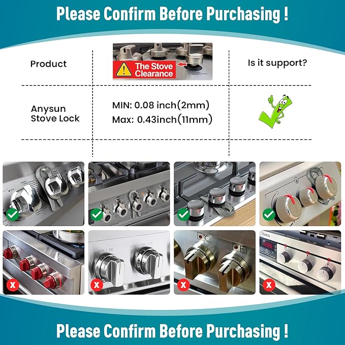 Stove Knob Lock for Child Safety and Proofing (5 Pack), Oven Knob Safety Covers for Kids and Pets(Grey)