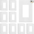 TG Screwless Decorator Wall Plates Child Safe Outlet Covers, Size 1-Gang 4.50" H x 2.75” L, Unbreakable Polycarbonate Thermoplastic, UL Listed, Glossy, White (40 Pack)