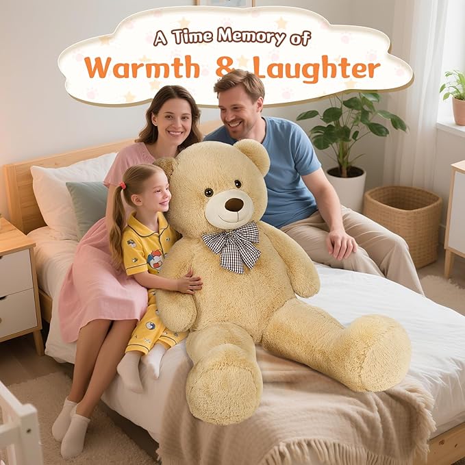 MorisMos Big Teddy Bear, 55inch Large Teddy Bear Plush, Lifesize Stuffed Animals Gifts for Girlfriend, Boyfriend, Brown