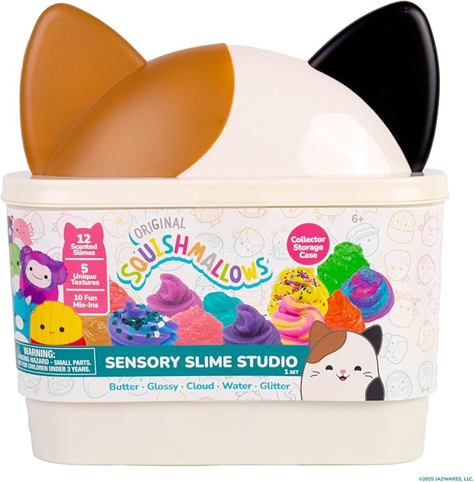 Horizon Group USA Sensory Slime Studio, Scented Slime Kit with Mix-Ins, Charms, and Storage Case, Squishmallows