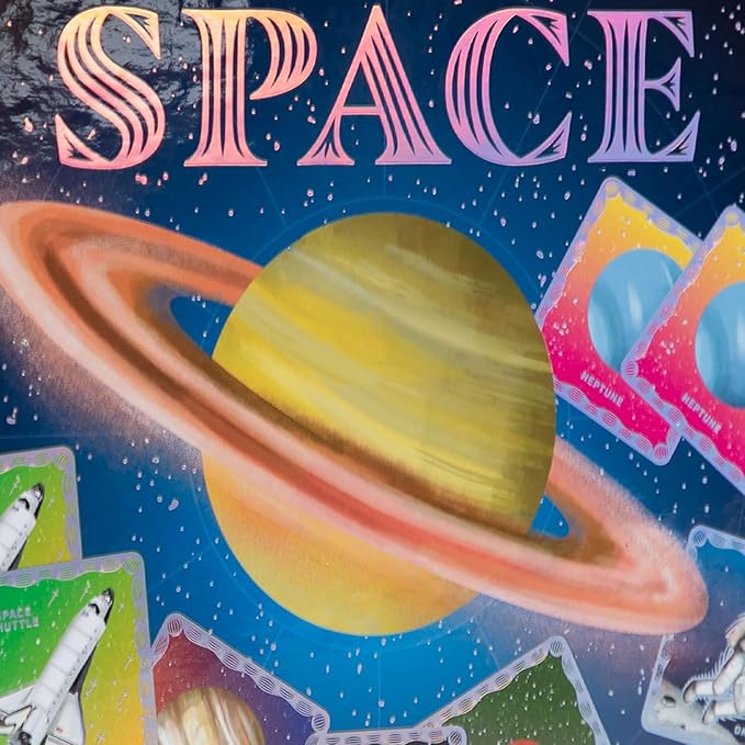 eeBoo: Memory & Matching Game- Shiny Space, 24 Pairs to Match & Memorize, Colorful Tiles, Encourages Recognition & Concentration Skills, Kids 5+